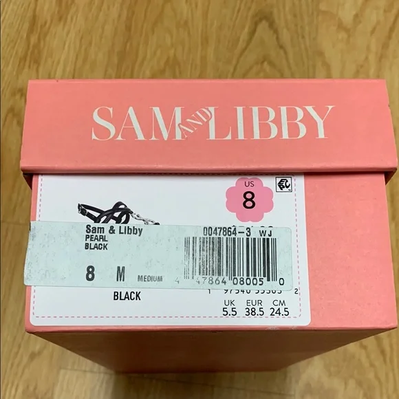 NEW Sam & Libby Black Sandals with Silver Accents - Picture 5 of 5